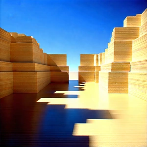 Nature Architectural Photography: Clear Sky Over Canyon Floor With Large Wooden