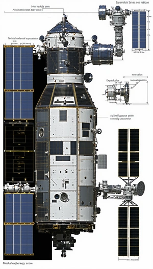 The Image Is A Diagram Of A Spacecraft, Showing Its Various Components And Their Functions