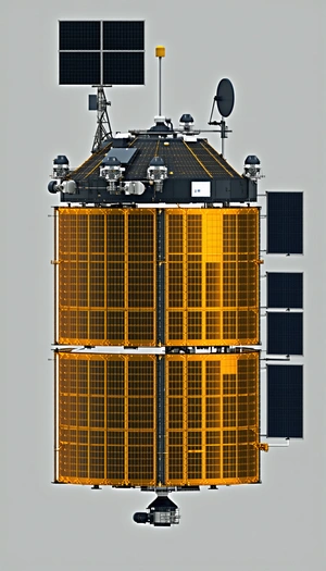 A Large Satellite Is Shown In A Close-up View