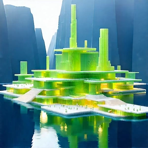 Futuristic innovation hub
