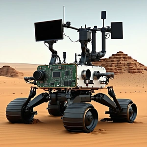 A Robotic Vehicle With A Large Screen On Its Front