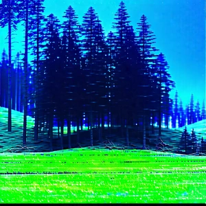 Nature Tilt-Shift Photography: (forest:1.32) scene during blue hour