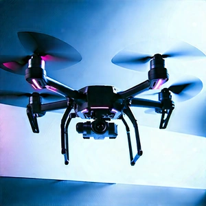 Drone With Holographic Display With Black Drone