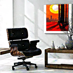 Lifestyle Concept Art: Home office with comfortable textiles