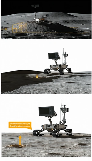 The Image Is A Split-screen Display Of A Rover On A Planet