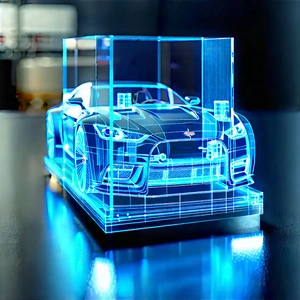 Automotive Technology In Modern Laboratory With Blue Displayed