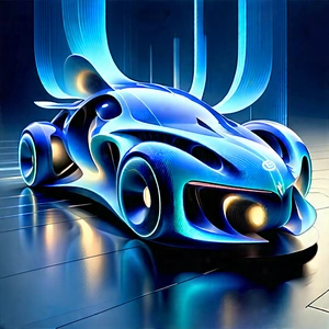 Innovative Electric Vehicle Design With Futuristic Blue
