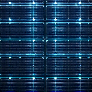 Solar Panel With Blue Light Glow With Large Blue
