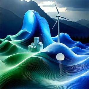 Innovative Renewable Energy (design:1.3) With Large Windmill