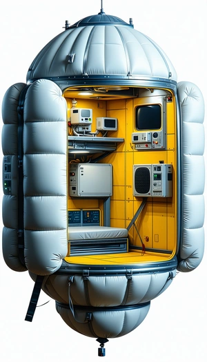 In The Image, There Is A Small, Yellow Room With A Bed Inside