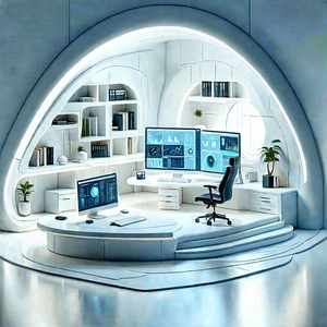 Futuristic Tech Startup Office With Image, There