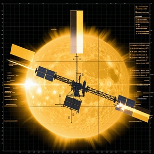 computer-generated illustration spacecraft, possibly satellite