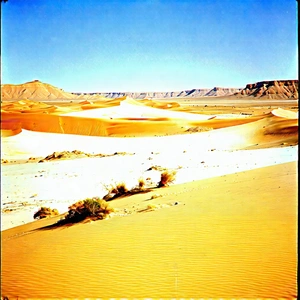 Nature Lithograph: Desert Landscape During Midday With Vast Desert