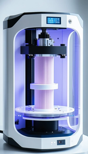 A Large Machine With A Spool Of White Material On Top Of It