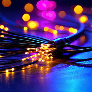Close-up Of Fiber Optic Cables With Close-up Wire