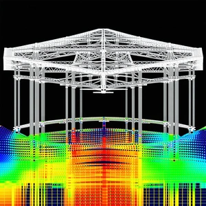 The Image Is A 3d Model Of A Large Building With A Metal Frame
