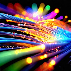 Close-up Of Fiber Optic Cables With Close-up Bunch