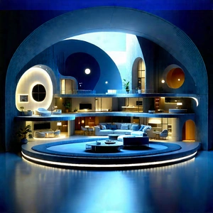 Futuristic Smart Home With Futuristic Living