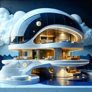 Futuristic Smart Home With Model Futuristic