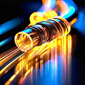 Close-up of fiber optic cables
