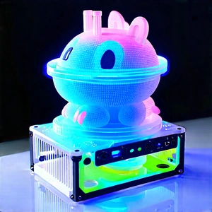 3d Printer With Neon Accents With Small, Colorful