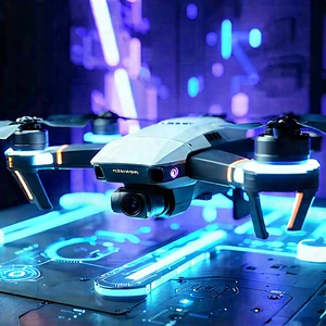 Drone With Streaming Content With White Drone