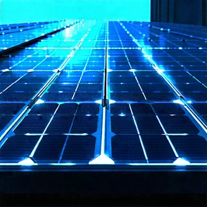 Solar Panel With Blue Light Glow With Large Solar