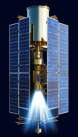 A Large, Futuristic Spacecraft With A Solar Panel On Its Side
