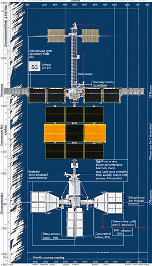 The Image Is A Blueprint Of A Space Station, Showing The Various Components And Their Positions