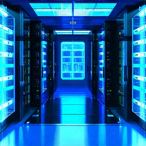 (futuristic:1.1) Server Room With Image, There
