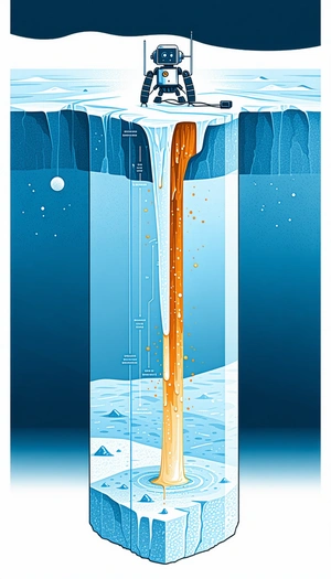 The Image Is A Blue And White Illustration Of A Glacier Melting