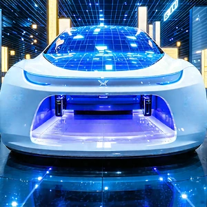 Innovative Electric Vehicle Design With White Blue