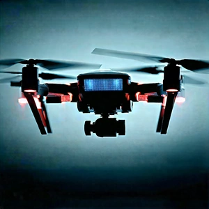 Drone With Glowing Screen With Black Drone