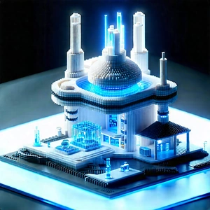 Futuristic Research Laboratory With Blue White