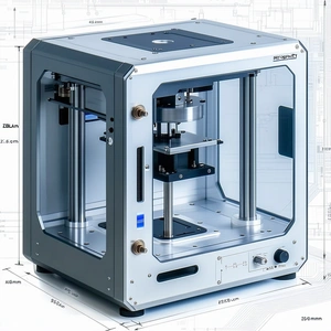 A White And Gray 3d Printer Is Shown In A Close-up View