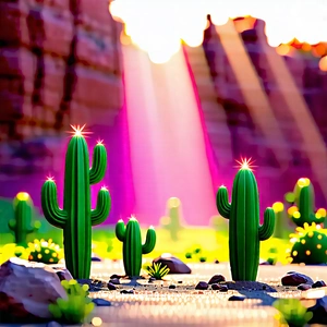 Nature Stock Photography: Cactus In Sunlit Clearing With Image, There