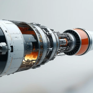 A Large Jet Engine Is Shown In A Close-up View