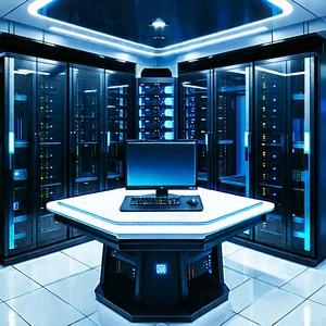(futuristic:1.39) server room