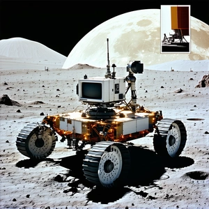 A Robotic Vehicle, Possibly A Rover, On A Rocky Surface