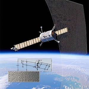 A Spacecraft, Possibly A Satellite, Flying Through The Sky