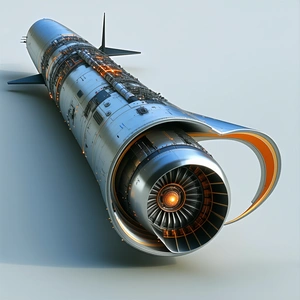 A Large Silver Jet Engine Is Shown In A Close-up View