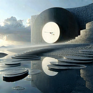 Abstract Matte Painting: Time represented through layered elements
