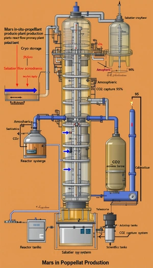 The Image Is A Diagram Of A Chemical Plant, Showing The Process Of Creating A Product