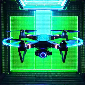 Drone With Glowing Screen With Green Neon-lit