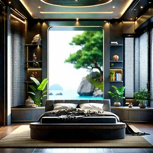 Lifestyle Unreal Engine: Bedroom Sanctuary With Organized Space With Large Bedroom
