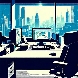 Financial Technology In Tech Office With Image, There