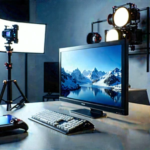 Entertainment Technology In Design Studio With Computer Monitor