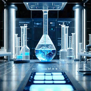 Futuristic Research Laboratory With Image, There