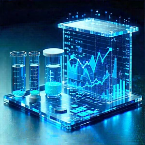 Financial Technology In Modern Laboratory With Display Three