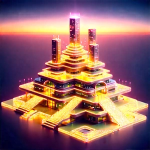 Futuristic Innovation Hub With Futuristic Cityscape